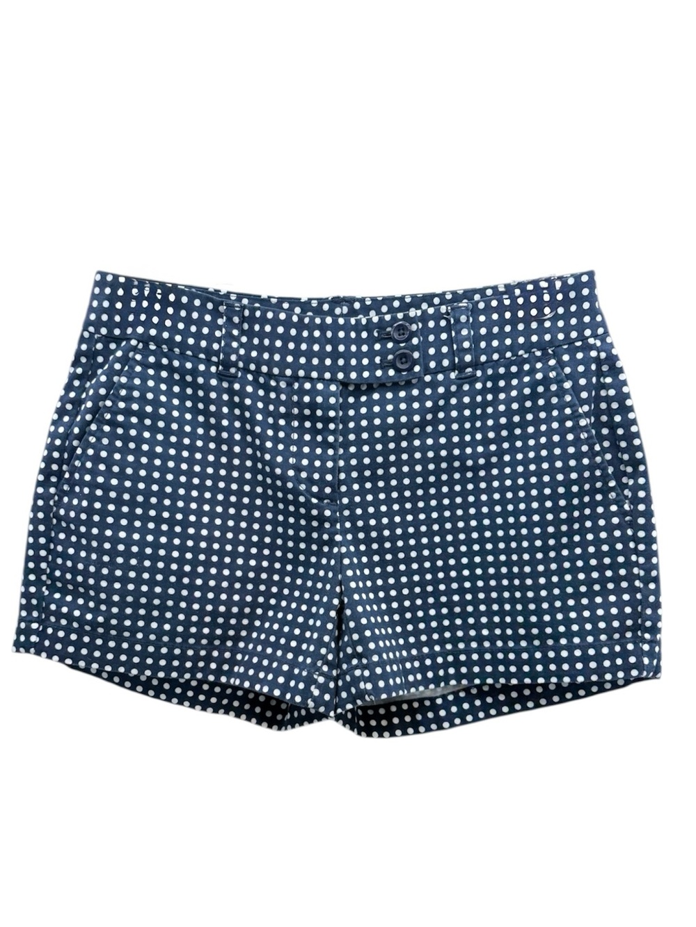 Vineyard Vines Navy White Polka Dots Flat Front Chino Shorts Patriotic Size 0